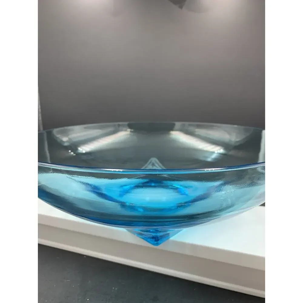 Vintage Hazel Atlas Capri Colonial Blue Glass Bowl 11